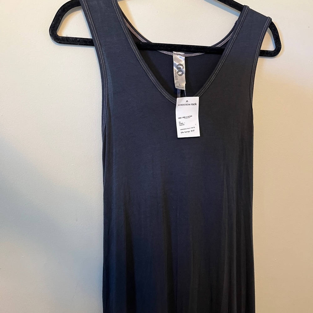 Go Couture Charcoal V-Neck dress